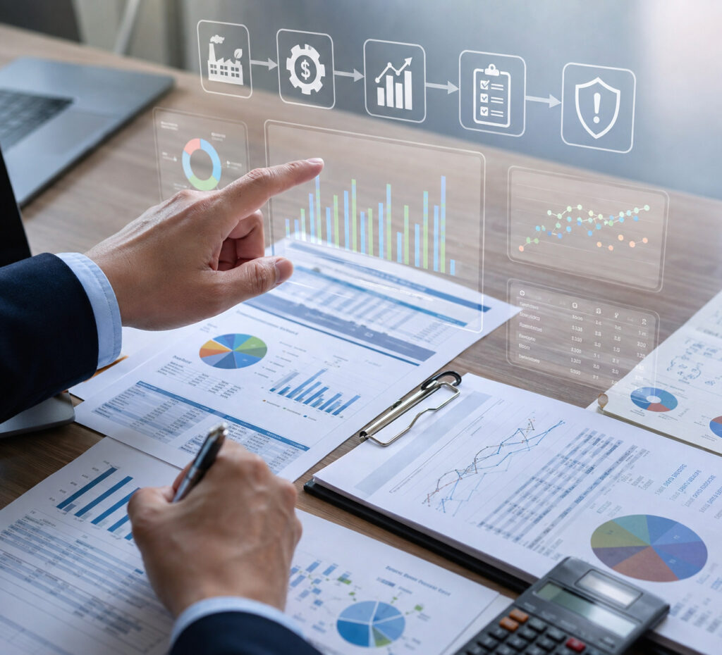 TEV study analysis showing financial feasibility, project viability, risk assessment and business performance evaluation.